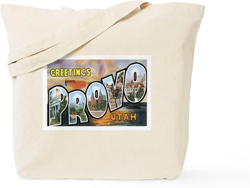 Miniatura 12 de CafePress Utah UT - Bolsa de compras de lona beige natural reutilizable