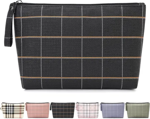 MAANGE Pequeña bolsa de maquillaje para monedero, bolsas de cosméticos para mujeres, bolsa de maquillaje de piel sintética, bolsa de maquillaje de