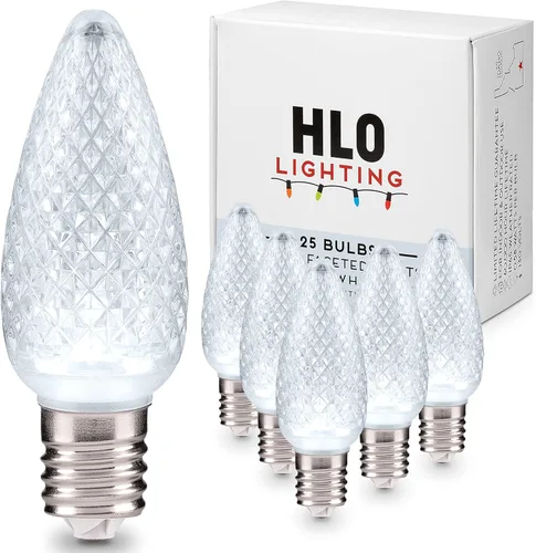 Iluminación para fiestas. Repuesto de foco para luces de navidad de LED facetado C9 para tomas E17, nivel comercial con ahorro de energía. Focos de
