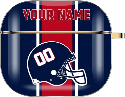 Miniatura 33 de Funda personalizada para casco de fútbol americano con nombre y número para AirPods Pro de 3ª generación Pro 2 (2019 2021 2022) Funda protectora