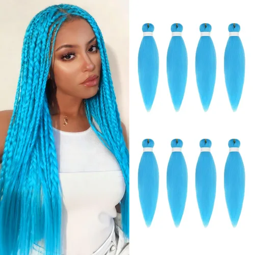 Miniatura 13 de 8 paquetes de extensiones preestiradas - 16 pulgadas de cabello trenzado premium, 55G/paquete, sin picazón, fijación en agua caliente, textura Perm