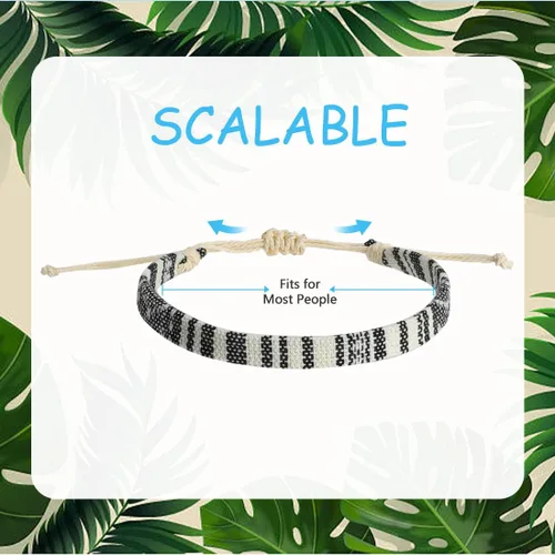Miniatura 7 de Conjunto de pulseras de playa para hombres y mujeres, pulseras para hombres, pulseras bohemias hechas a mano, pulseras envolventes de joyería
