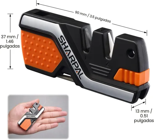 Miniatura 6 de SHARPAL 101N - Afilador de cuchillos de bolsillo 6 en 1 y herramienta de supervivencia, con barra de ferro para iniciador de fuego, silbato y barra