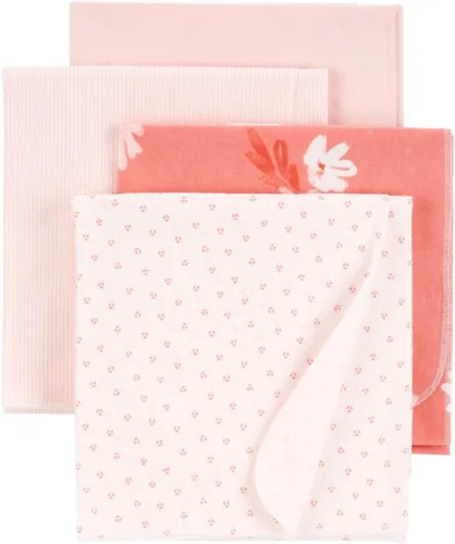 Miniatura 7 de Carter's Paquete de 4 mantas de recepción unisex para bebé, de algodón suave y transpirable, fundas ligeras para bebé, esenciales para guardería, 40