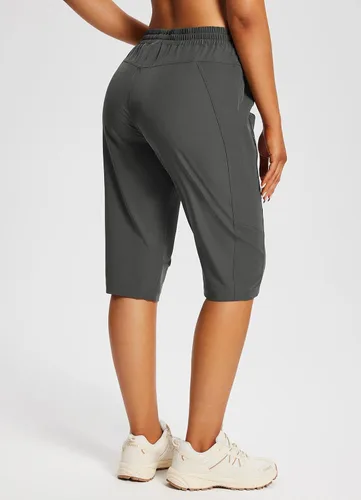 Miniatura 2 de BALEAF Pantalones cortos de 15 pulgadas de largo para mujer, pantalones cortos capri por debajo de la rodilla, ligeros, de secado rápido, cintura