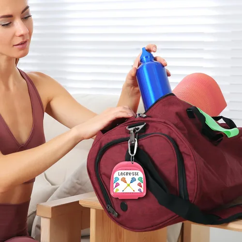 Miniatura 5 de Vicenpal Funda protectora bucal de lacrosse con mosquetón, soporte para lacrosse, funda protectora bucal para jóvenes y adultos, protección