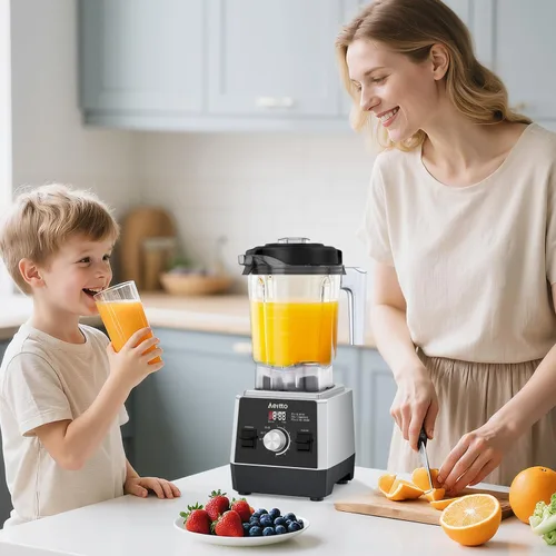 Miniatura 7 de Aeitto Licuadoras para cocina, licuadora profesional de encimera de 1800 W, licuadora de batidos de gran capacidad de 68 onzas con 3 programas y 7