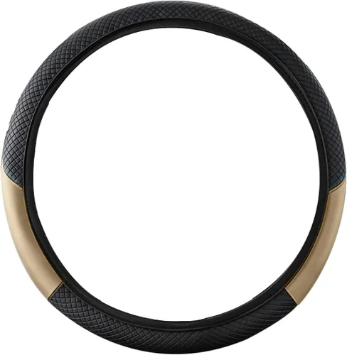 Funda para volante de automóvil, microfibra de fibra de carbono de 15 pulgadas, antideslizante, transpirable, protector elástico para volante,