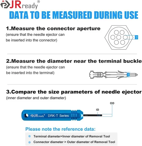 Miniatura 3 de JRready ST5228 Herramientas extractoras, kit de herramientas de extracción para JST/AMP .062 pulgadas/Molex .062 pulgadas y .093 pulgadas