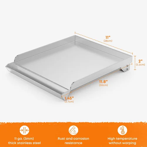 Miniatura 2 de Stanbroil Plancha de acero inoxidable para quemador lateral de parrilla de gas, parrilla universal para la mayoría de quemadores laterales