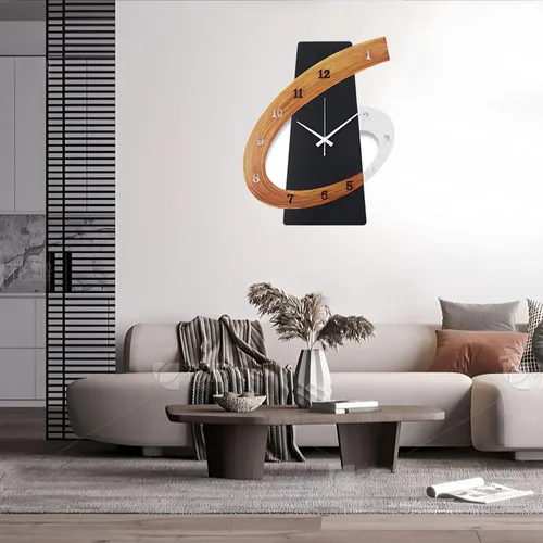 Miniatura 5 de Reloj de pared moderno grande decorativo, de 43 cm, negro, silencioso y sin tictac, relojes de pared nórdicos de metal para sala de estar, hogar