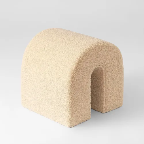 Miniatura 8 de SHYFOY Reposapiés otomano, reposapiés tapizado de 16.93 pulgadas con terciopelo suave de peluche, taburete en forma de N, taburete compacto y Camello