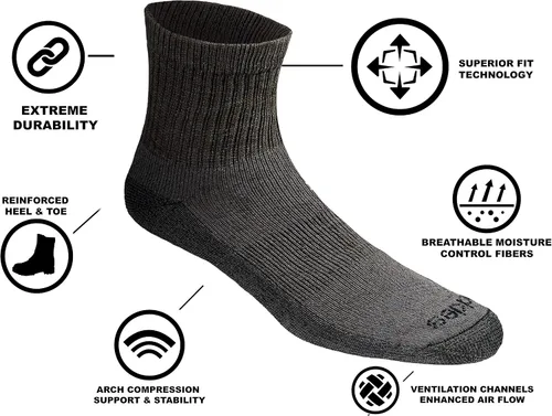 Miniatura 5 de Dickies Dri-Tech - Calcetines de control de humedad para hombre, paquete múltiple