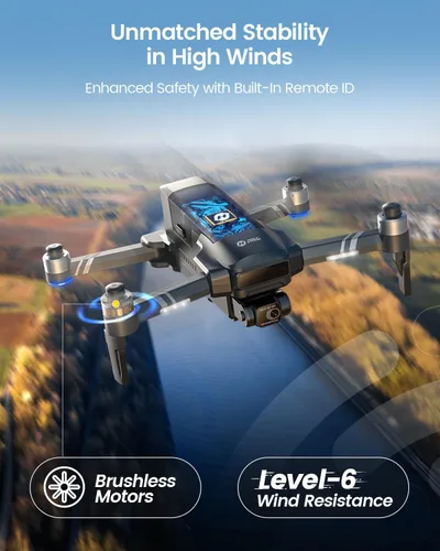 Miniatura 3 de Holy Stone HS600 - Drones con cámara para adultos con cardán de 2 ejes 4K EIS, ID remoto integrado, transmisión de rango de 6096 metros, dron
