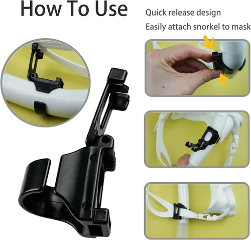 Miniatura 3 de Paquete de 4 clips de plástico negro para esnórquel y buceo