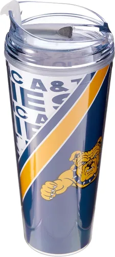 Miniatura 50 de Rico Industries Taza acrílica NCAA estándar de 24 onzas con tapa con bisagra, taza de doble pared oficialmente licenciada con pajita