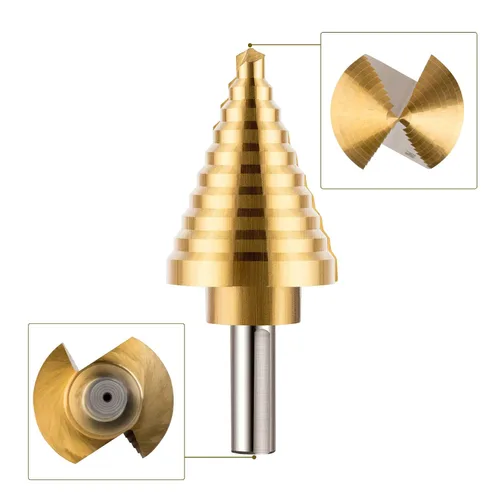 Miniatura 4 de ZELCAN Juego de Brocas Escalonadas, 5 Piezas de Brocas Escalonadas de Titanio HSS para Metal, 50 Tamaños en 5 Brocas Escalonadas Unibit de Acero