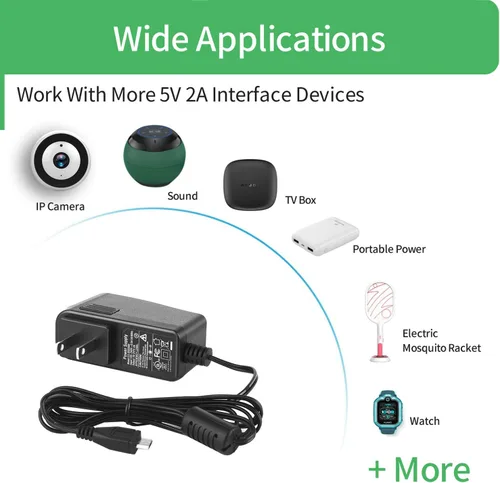 Miniatura 3 de Cargador de pared micro USB de 5V 2A, adaptador de fuente de alimentación micro USB AC/DC 5V para Raspberry Pi Zero, Kindle Paperwhite, Echo Dot