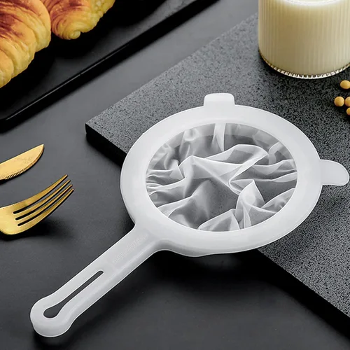 Miniatura 6 de Colador de malla de nailon ultrafino para cocina, colador de malla de yogur, colador de malla de plástico con asa, mini red de separación