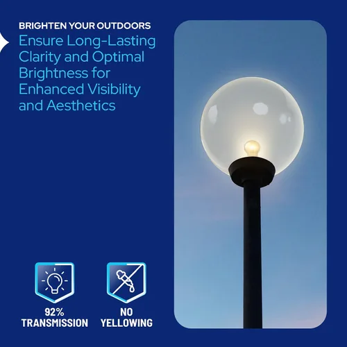 Miniatura 4 de KASTLITE Difusor de luz de acrílico transparente de 18 pulgadas para exteriores, textura suave con apertura sin cuello de 5.25 pulgadas, fabricado