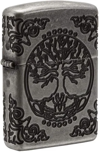 Miniatura 9 de Zippo Mechero de latón envejecido árbol de la vida eterna