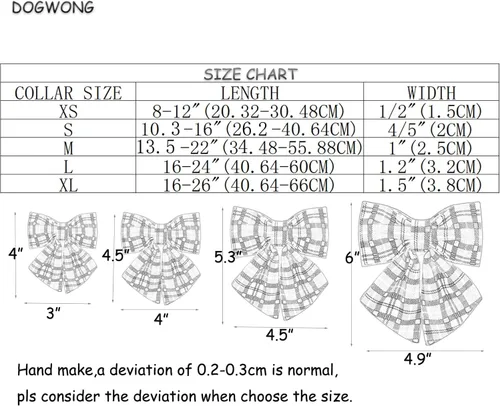 Miniatura 6 de DOGWONG Collar de perro de algodón a cuadros azules, collar de algodón para perro con lazo, lindo collar de perro para perros pequeños, medianos