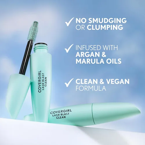 Miniatura 9 de CoverGirl Lash Blast Clean Volume - Máscara impermeable, fórmula vegana, voluminizadora, a prueba de manchas, marrón negro, 1 unidad