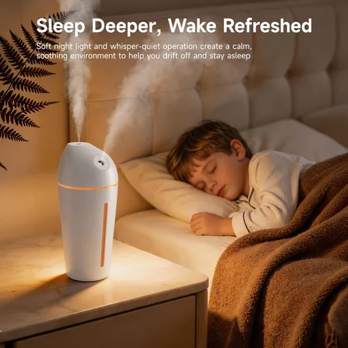 Miniatura 6 de Humidificador portátil a pilas (boquillas duales) - Humidificadores de aire pequeños para dormitorio, plantas, oficina, viajes, automóvil