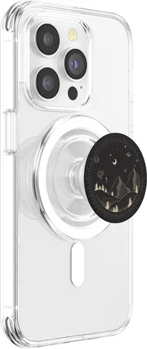 Miniatura 4 de Montañas con elementos celestiales Luna Planetas Estrellas Stellar PopSockets PopGrip para MagSafe