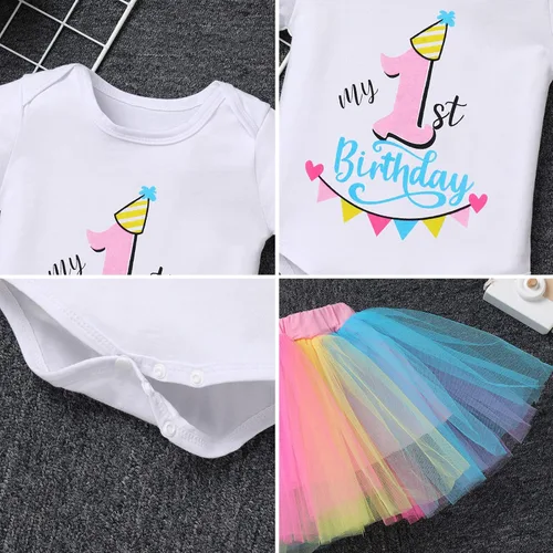 Miniatura 5 de ODASDO Baby Girl - Juego de 3 tutú, 3 unidades, para fiesta de cumpleaños