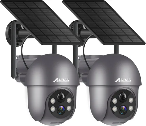 Miniatura 13 de ANRAN - Cámara de seguridad inalámbrica para exteriores con visión de 360°, cámara solar para exteriores con sirena inteligente, focos, visión Gris