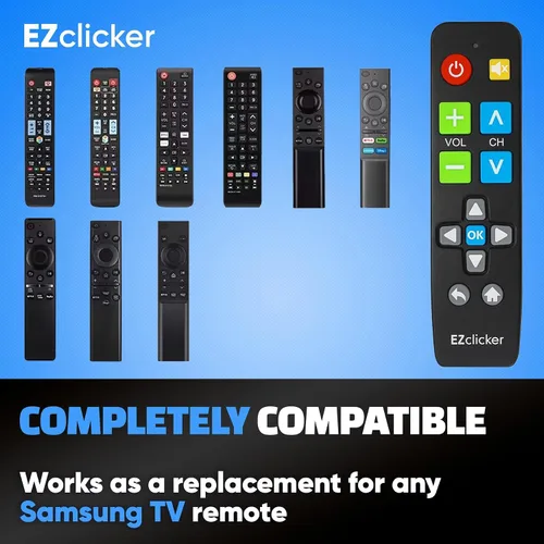 Miniatura 5 de Control remoto de reemplazo para TV Samsung Compatible SOLO con televisores Samsung (Negro) Control remoto para TV de botón grande, simplificado