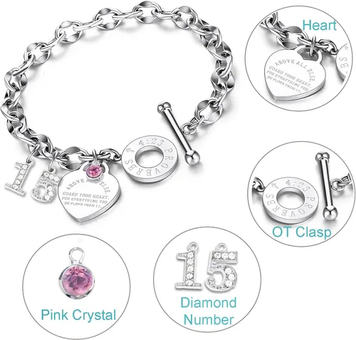 Miniatura 2 de Pulsera de cumpleaños para niñas, pulseras de cumpleaños 10, 11, 12, 13, 14, 15, 16, 18, 21, regalo de cumpleaños para ella