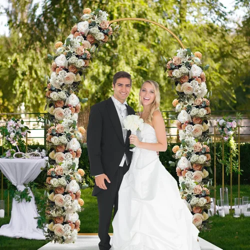 Miniatura 2 de Soporte de Fondo de Arco de Metal de 7.2 Pies Dorado para Boda con Globos, Marco de Arco Cuadrado para Decoración de Fiesta de Cumpleaños, Despedida