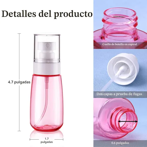 Miniatura 3 de Cosywell Botella de spray de viaje aprobada por la TSA de 2oz 60ml, paquete de 3, a prueba de fugas, nebulización fina, botella de spray de plástico