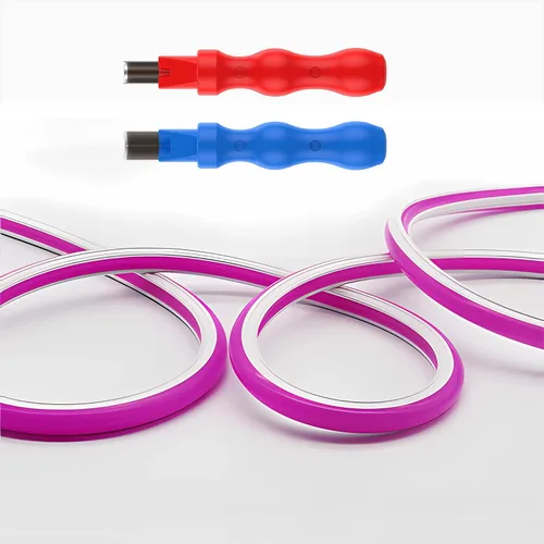 JARBIH - Tira de luz LED de neón flexible separada, 5 m, 8 mm, sin desgaste, difusor de silicona para bricolaje, plegable, con 2 piezas de cortador
