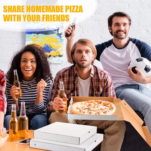 Miniatura 5 de PerKoop 100 cajas de pizza de 12 x 12 pulgadas a granel de cartón vacío de 12 pulgadas, caja de pizza cuadrada reutilizable para comida para llevar