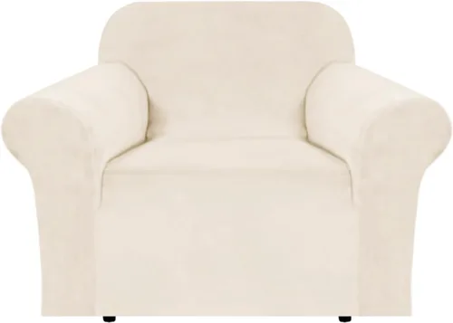 Miniatura 21 de H.VERSAILTEX Funda de terciopelo elástico para sillón, funda para sillón de 1 cojín para sala de estar, funda de muebles hecha de terciopelo grueso