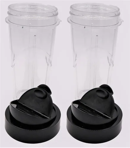 Miniatura 2 de Blendin Tarro personal de repuesto con tapa abatible para llevar, compatible con licuadoras Oster Pro 1200 (paquete de 2, 24 onzas)