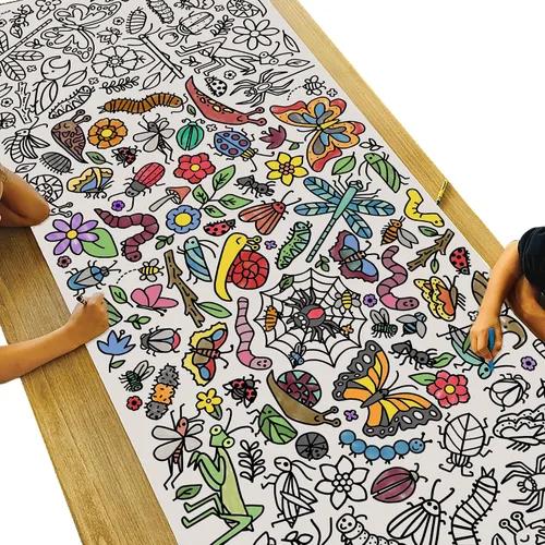 Miniatura 10 de Tiny Expressions Mantel para colorear de helado para niños, enrollado, sin arrugas, 30 x 72 pulgadas, póster grande para colorear para fiestas