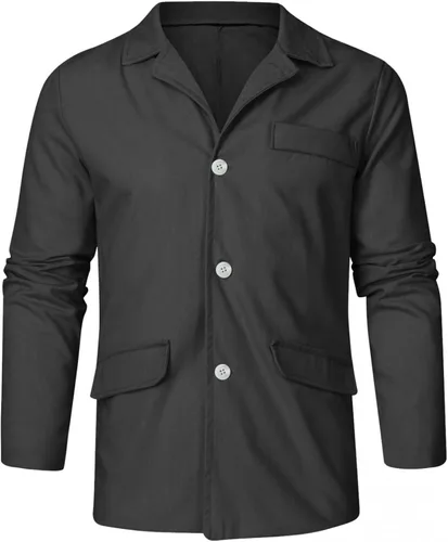 Miniatura 2 de Chaqueta de traje casual para hombre, chaqueta ligera de lino con cuello con muescas, cárdigan a medida, abrigos deportivos de un solo pecho