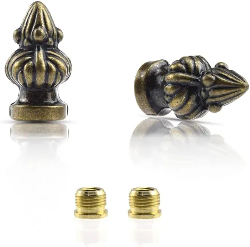 Miniatura 8 de Perilla de Remate de Lámpara de Latón Antiguo Decoración de Remate de Lámpara Retro con Tornillo de Doble Rosca para Pantalla de Lámpara, Compatible