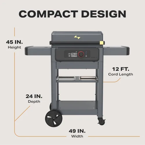 Miniatura 7 de Modelo Actual G Plancha, Parrilla Eléctrica Inteligente para Exteriores con Plancha Superior Plana para Barbacoa con Rango de 200°F a 600°F