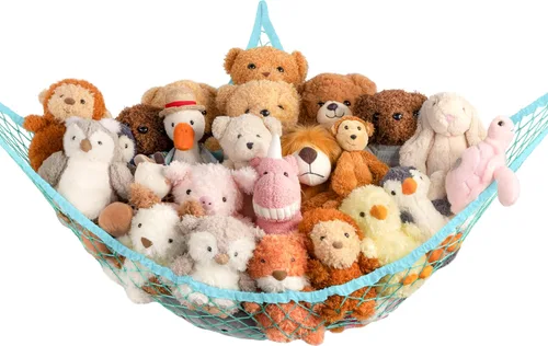 Miniatura 9 de Red de Hamaca de Almacenamiento para Animales de Peluche en la Esquina - Gran Red de Hamaca de Juguete para Decoración de Habitación de Animales