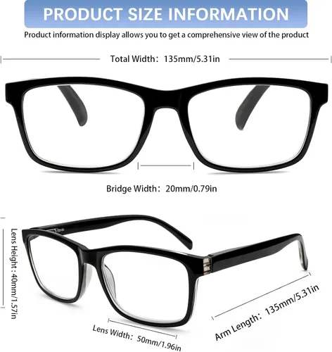 Miniatura 2 de SIGVAN Paquete de 6 lentes de lectura para mujeres y hombres, bloqueo de luz azul, bisagra de resorte, antifatiga ocular/deslumbramiento, lectores 6