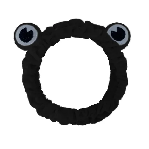 Miniatura 21 de Jowmoy Bonita diadema de orejas de conejo, diseño de ojo de rana, elástica para lavar la cara, para mujeres, maquillaje, ducha, spa. Q-Orejas