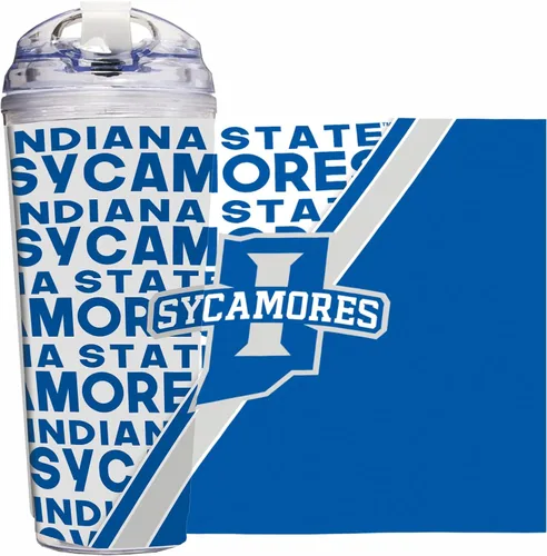 Miniatura 53 de Rico Industries Taza acrílica NCAA estándar de 24 onzas con tapa con bisagra, taza de doble pared oficialmente licenciada con pajita
