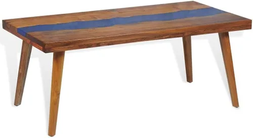 Miniatura 5 de mesa de Centro para sala Mesas de centro Mesa de centro de resina de teca de 39.4 x 19.7 x 15.7 pulgadas, adecuada para salas de estar, balcones