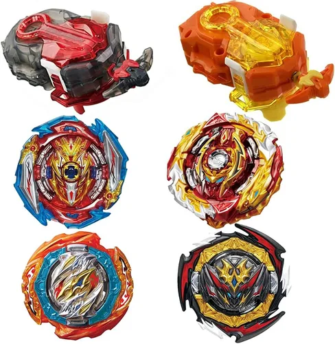 Juego de juguetes Battle Burst Gyro, gran regalo de cumpleaños para niños de 6 y 8 años + juego de batalla de metal Fusion Attack Top con 4 tapas