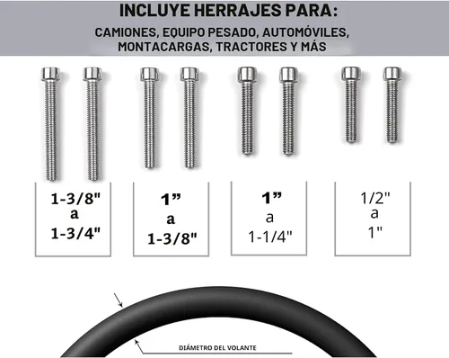 Miniatura 2 de Pomo giratorio de lujo para volante – Volante universal apto para coches, camiones, tractores, cortacéspedes, carretillas elevadoras, etc